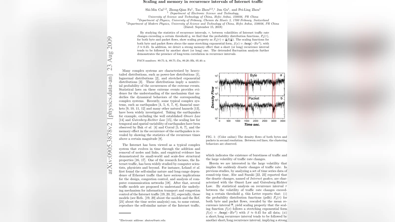 Scaling and memory in recurrence intervals of Internet traffic