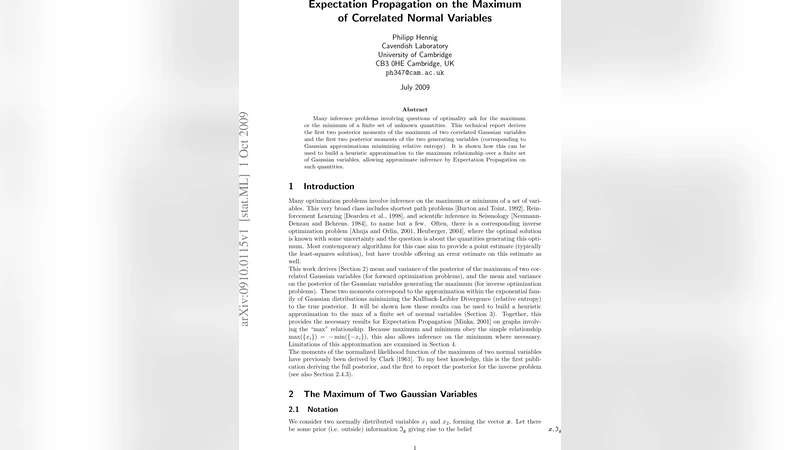 Expectation Propagation on the Maximum of Correlated Normal Variables