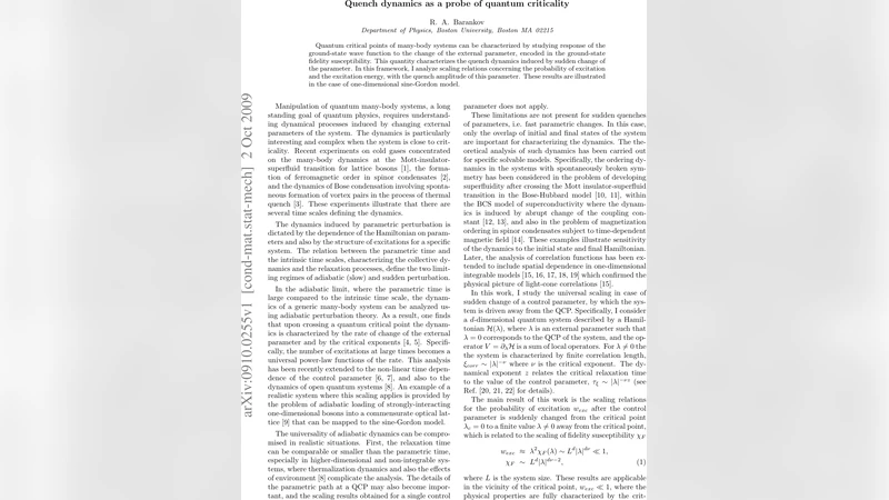 Quench dynamics as a probe of quantum criticality