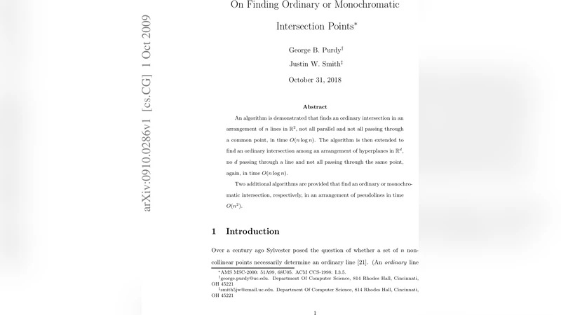On Finding Ordinary or Monochromatic Intersection Points