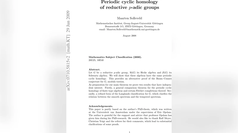 Periodic cyclic homology of reductive p-adic groups