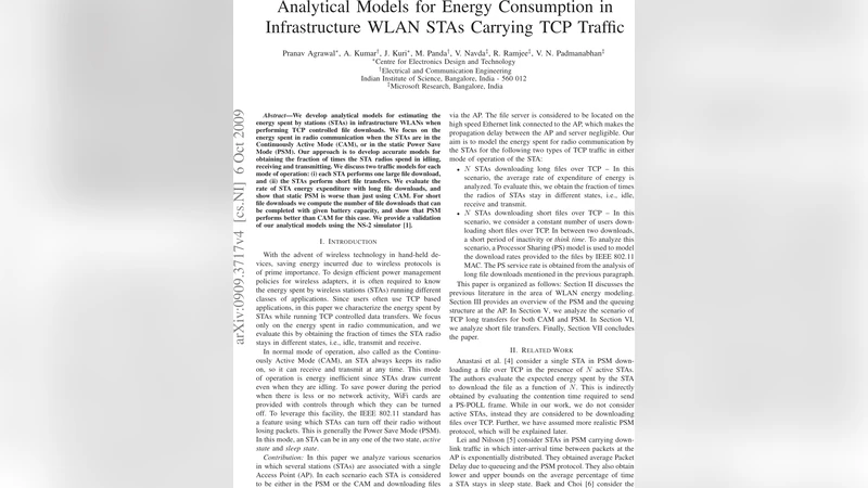 Analytical Models for Energy Consumption in Infrastructure WLAN STAs   Carrying TCP Traffic