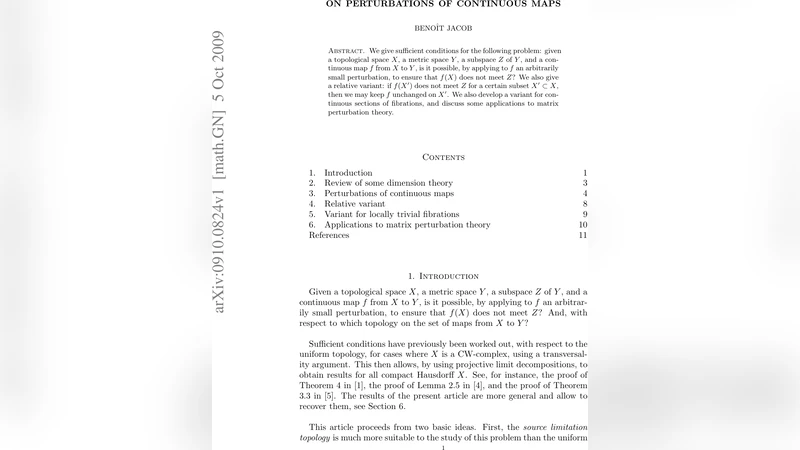 On perturbations of continuous maps