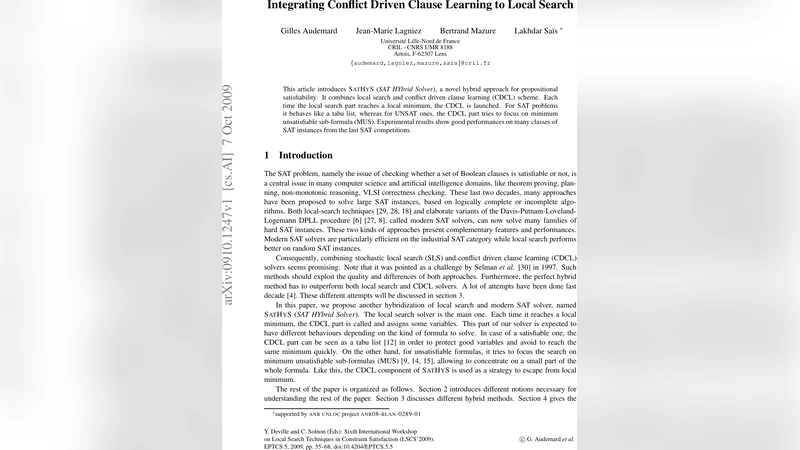 Integrating Conflict Driven Clause Learning to Local Search