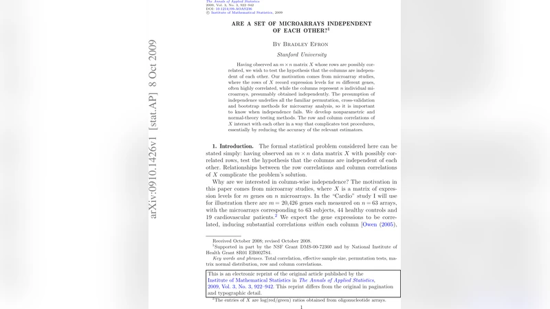 Are a set of microarrays independent of each other?