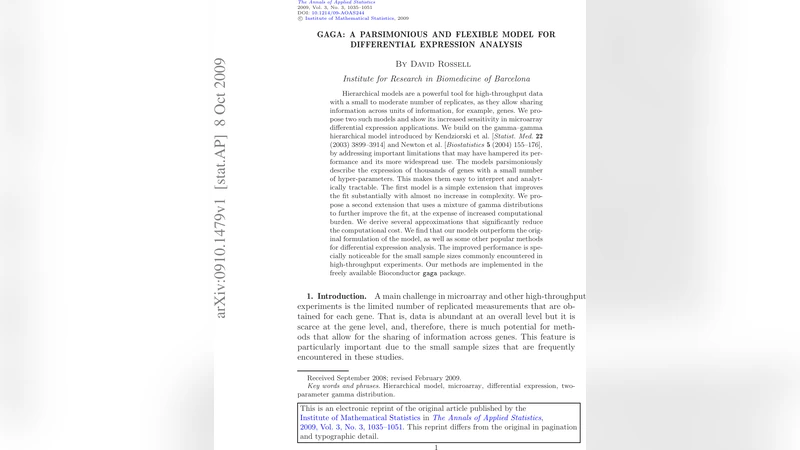 GaGa: A parsimonious and flexible model for differential expression   analysis