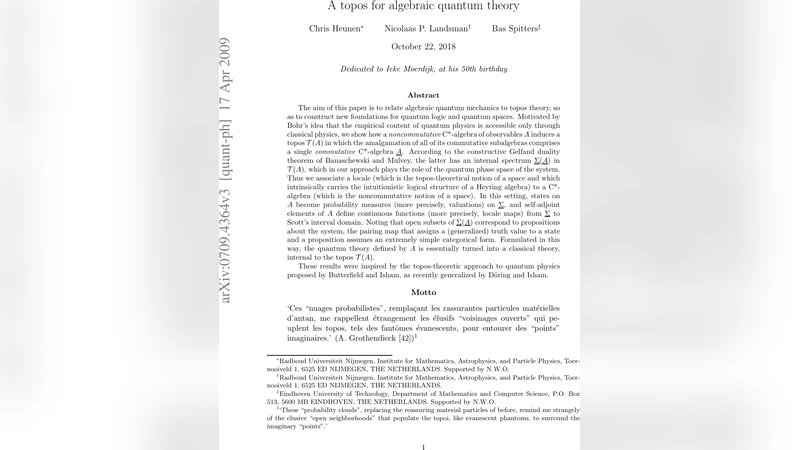 A topos for algebraic quantum theory