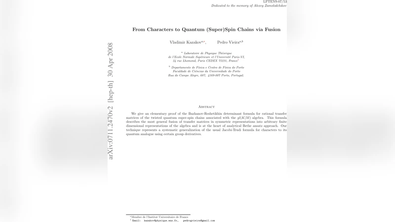 From Characters to Quantum (Super)Spin Chains via Fusion