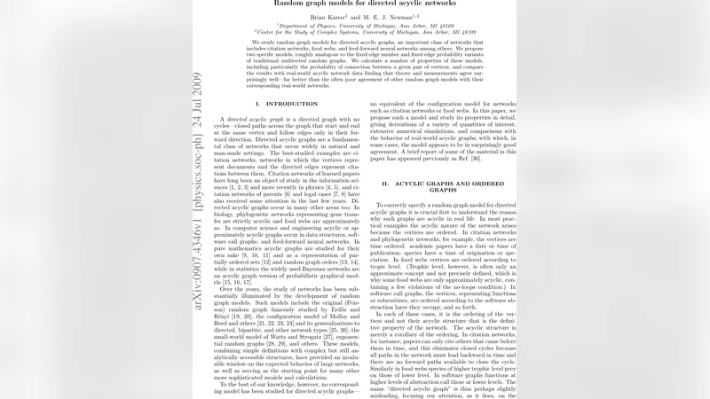 Random graph models for directed acyclic networks