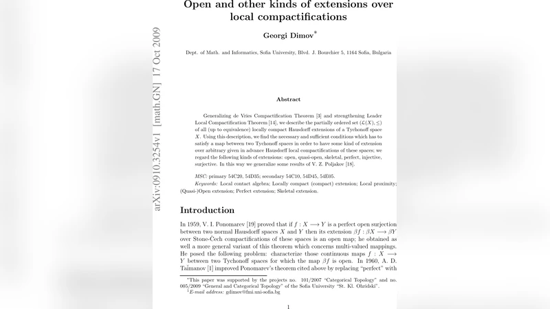 Open and other kinds of extensions over local compactifications