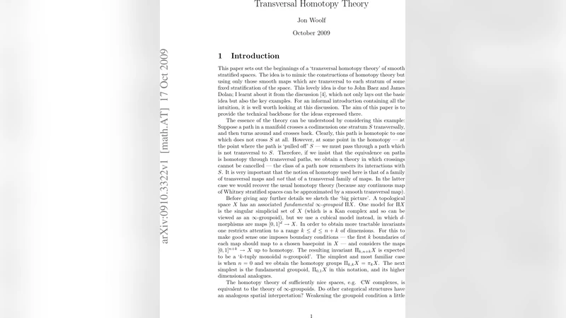 Transversal homotopy theory
