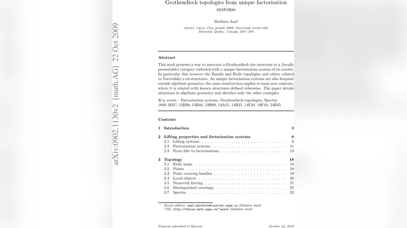 Grothendieck topologies from unique factorisation systems