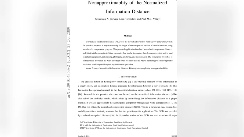 Nonapproximablity of the Normalized Information Distance