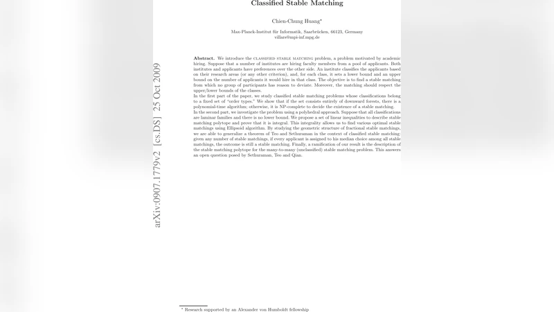 Classified Stable Matching