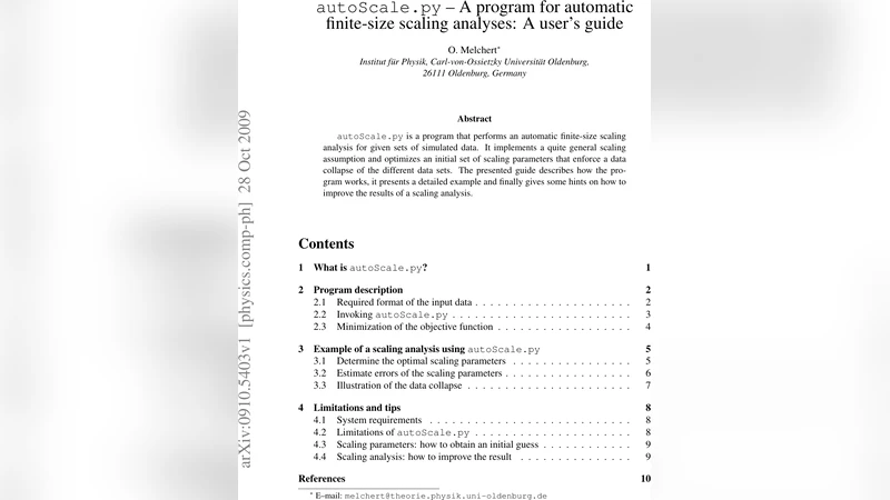 autoScale.py - A program for automatic finite-size scaling analyses: A   users guide