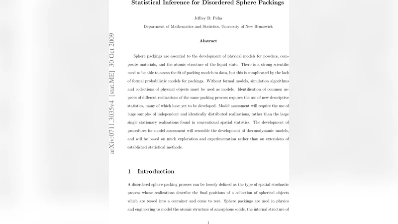 Statistical Inference for Disordered Sphere Packings