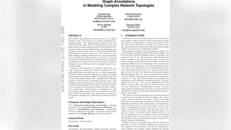 Graph Annotations in Modeling Complex Network Topologies