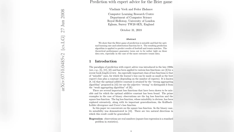 Prediction with expert advice for the Brier game