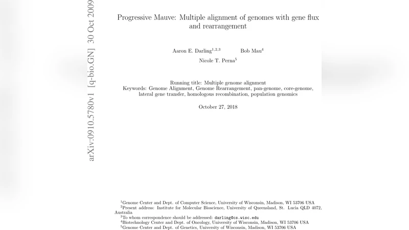 Progressive Mauve: Multiple alignment of genomes with gene flux and   rearrangement