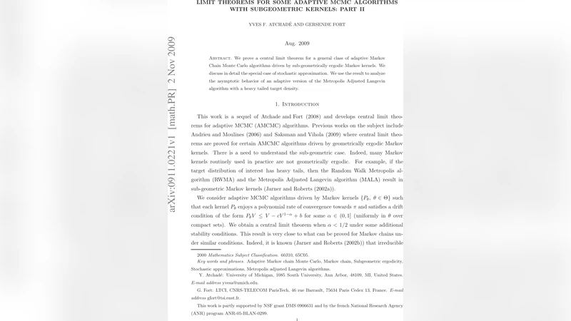 Limit theorems for some adaptive MCMC algorithms with subgeometric   kernels: Part II