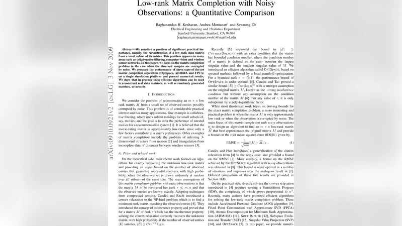 Low-rank Matrix Completion with Noisy Observations: a Quantitative   Comparison