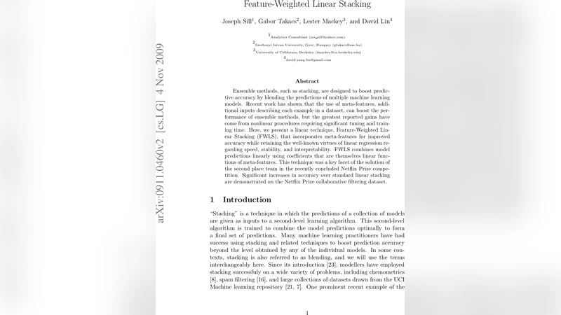 Feature-Weighted Linear Stacking