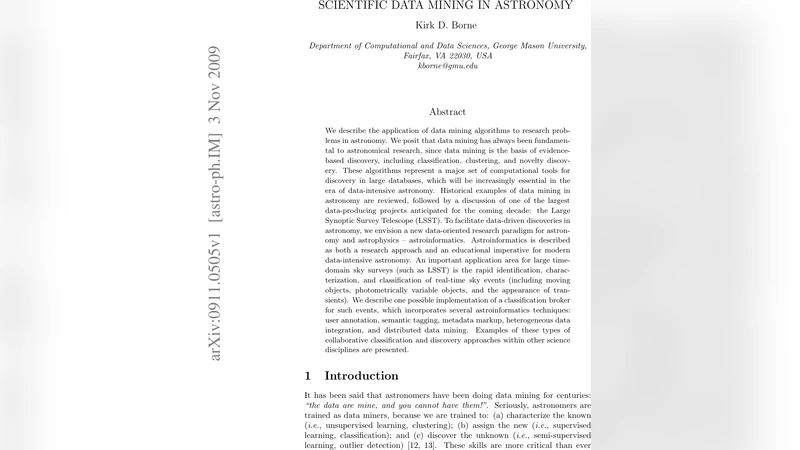 Scientific Data Mining in Astronomy