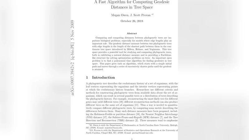 A Fast Algorithm for Computing Geodesic Distances in Tree Space