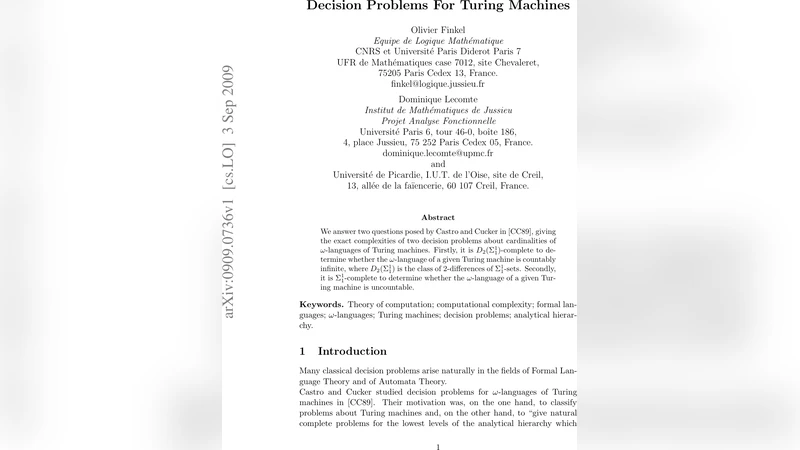 Decision Problems For Turing Machines
