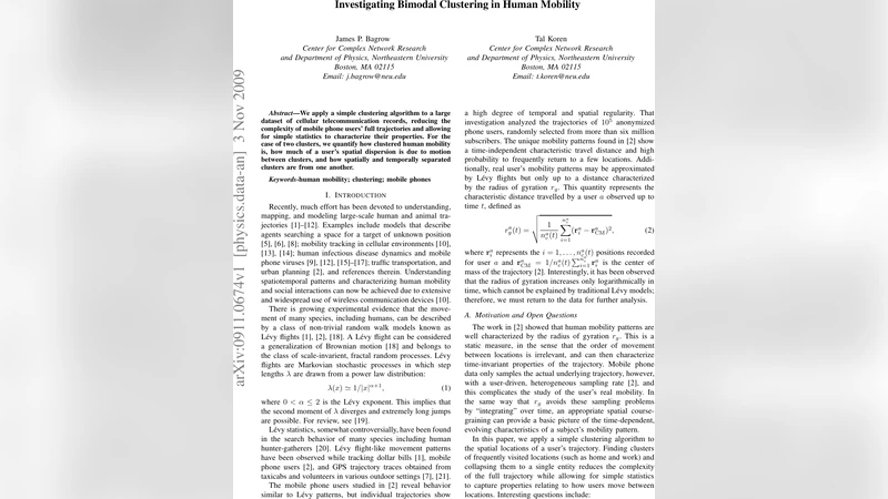 Investigating Bimodal Clustering in Human Mobility