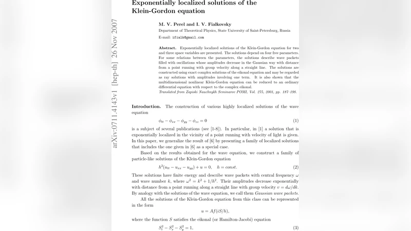 Exponentially localized solutions of the Klein-Gordon equation