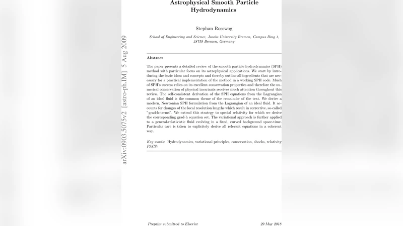 Astrophysical Smooth Particle Hydrodynamics