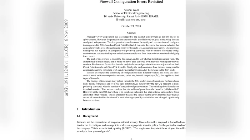 Firewall Configuration Errors Revisited