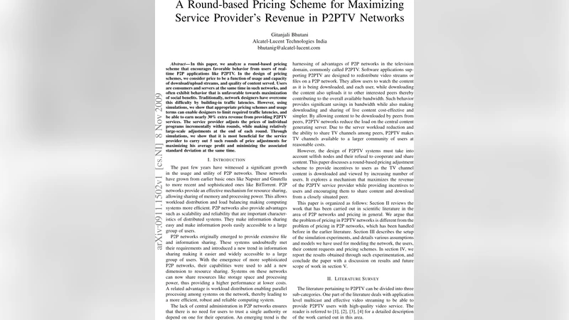A Round-based Pricing Scheme for Maximizing Service Providers Revenue   in P2PTV Networks