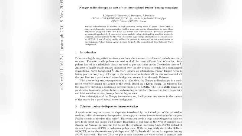 Nancay radiotelescope as part of the international Pulsar Timing   campaigns