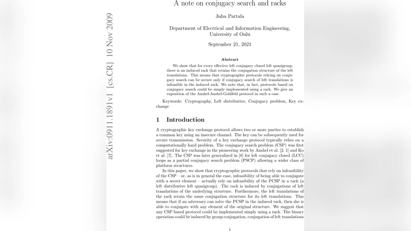 A note on conjugacy search and racks