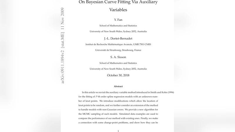 On Bayesian Curve Fitting Via Auxiliary Variables