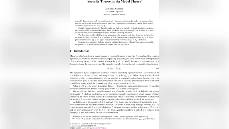 Security Theorems via Model Theory