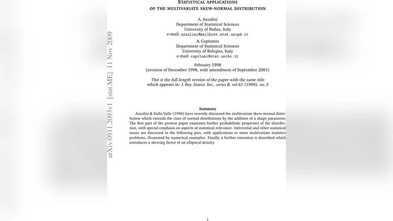 Statistical applications of the multivariate skew-normal distribution