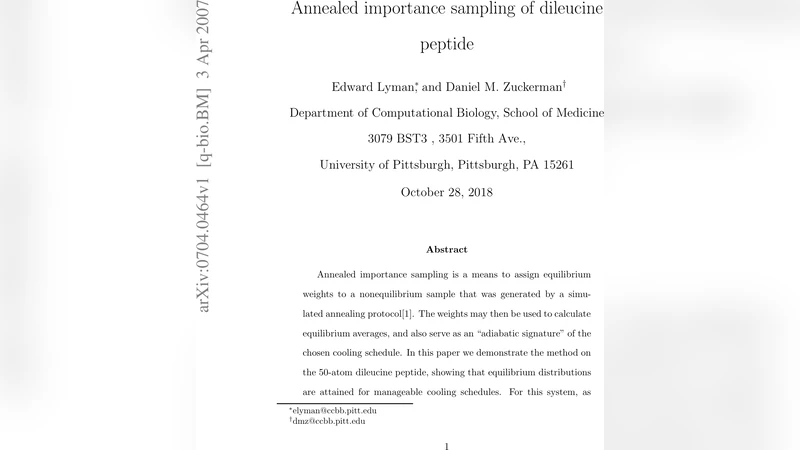 Annealed importance sampling of dileucine peptide