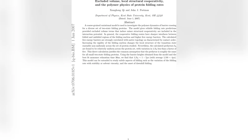 Excluded volume, local structural cooperativity,and the polymer physics   of protein folding rates