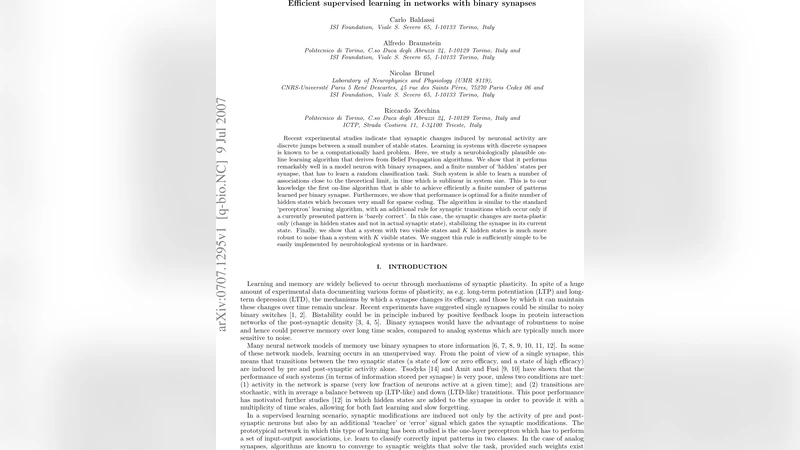 Efficient supervised learning in networks with binary synapses