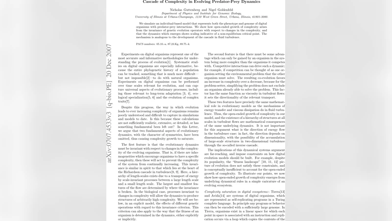 Cascade of Complexity in Evolving Predator-Prey Dynamics