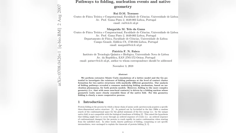 Pathways to folding, nucleation events and native geometry