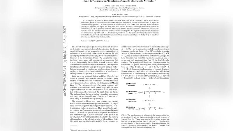 Reply to Comment on Regularizing Capacity of Metabolic Networks
