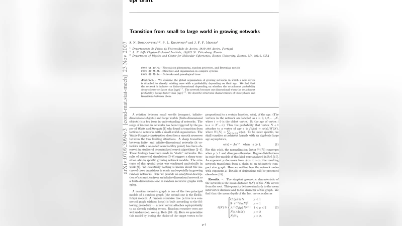 Transition from small to large world in growing networks
