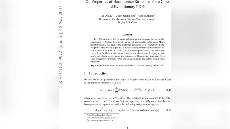 On Properties of Hamiltonian Structures for a Class of Evolutionary PDEs
