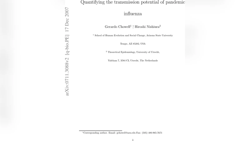 Quantifying the transmission potential of pandemic influenza