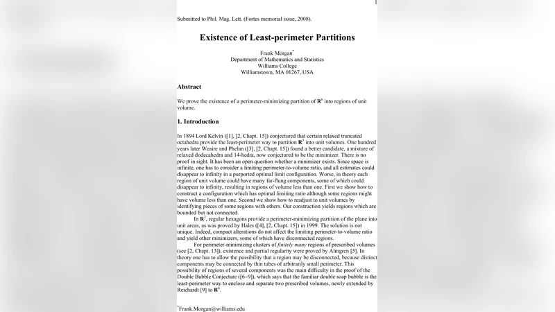 Existence of Least-perimeter Partitions