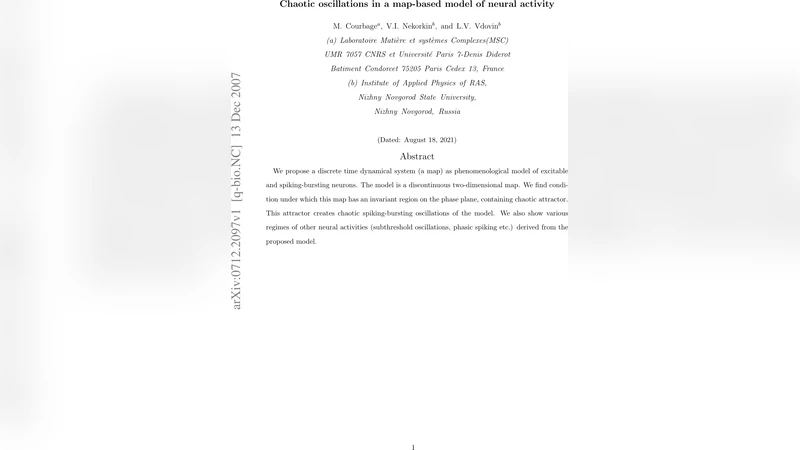 Chaotic oscillations in a map-based model of neural activity